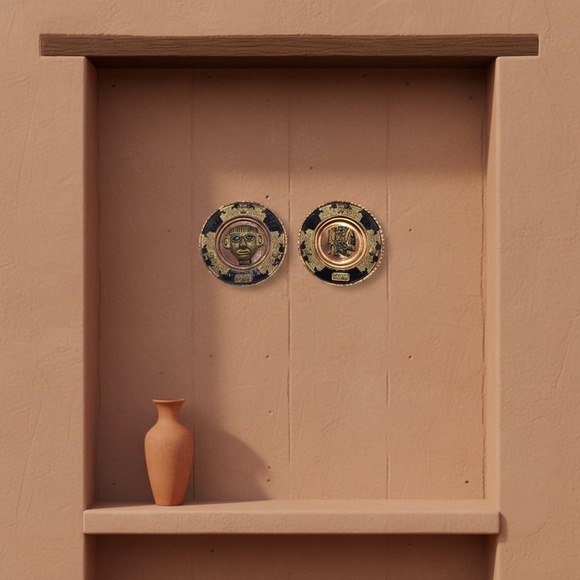 Vintage Peruvian Wall Plates – Handcrafted Copper and Brass Decorative Plates - Picture 11 of 12